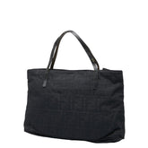 フェンディ ズッカ ハンドバッグ 15786 ブラック ナイロン レザー レディース FENDI 【中古】